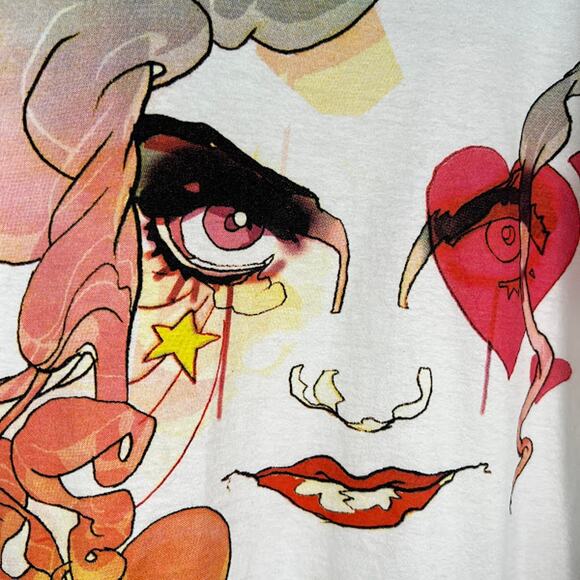 enf Women's Graphic Short Sleeves Tee Sz M White Cotton Artist Artsy *Read - Picture 3 of 7